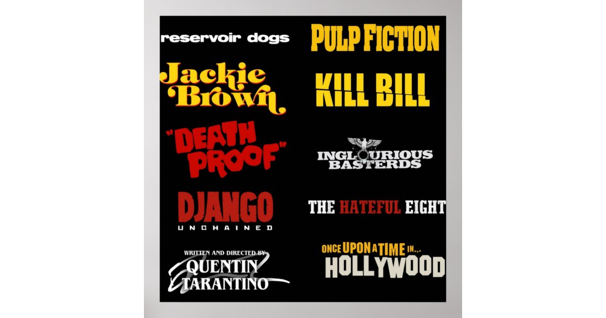 quentin tarantino filmography poster Zazzle