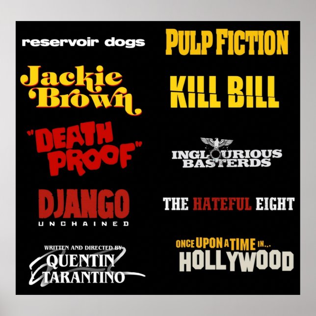 quentin tarantino filmography poster (Front)