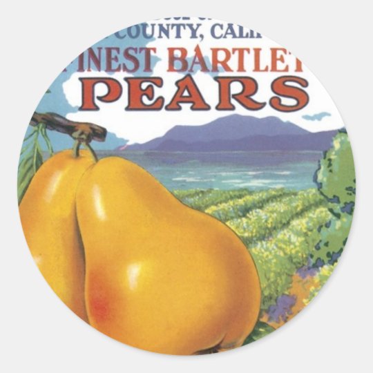 Quercus Ranch Bartlett Pears Classic Round Sticker