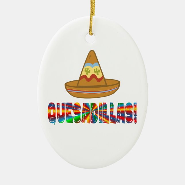 Quesadilla Love Ceramic Ornament (Front)