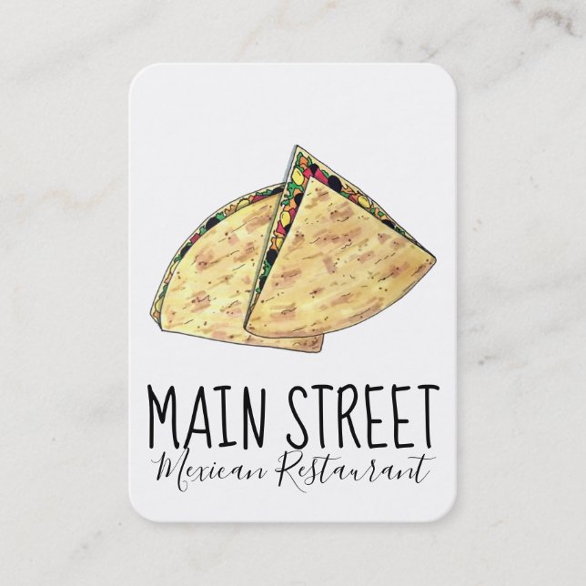 Quesadilla Mexican Food Restaurant Appetizer Business Card (Front)