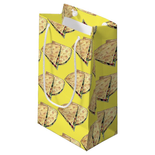 Quesadilla Mexican Food Restaurant Appetizer Small Gift Bag (Front Angled)
