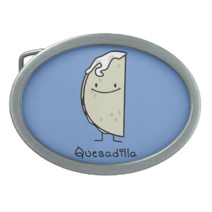 Quesadilla Mexican grilled Tortilla with Cheese Oval Belt Buckle