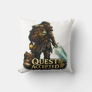 Quest Accepted Fantasy Adventurer Throw Pillow