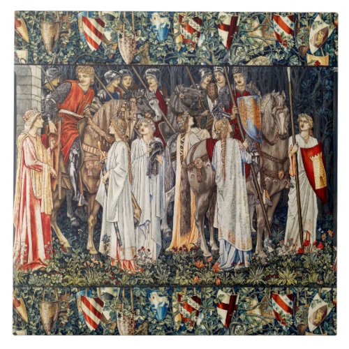 Quest for Holy Grail ArmingDeparture of Knights  Ceramic Tile