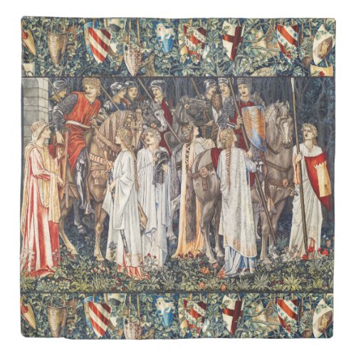 Quest for Holy Grail ArmingDeparture of Knights  Duvet Cover