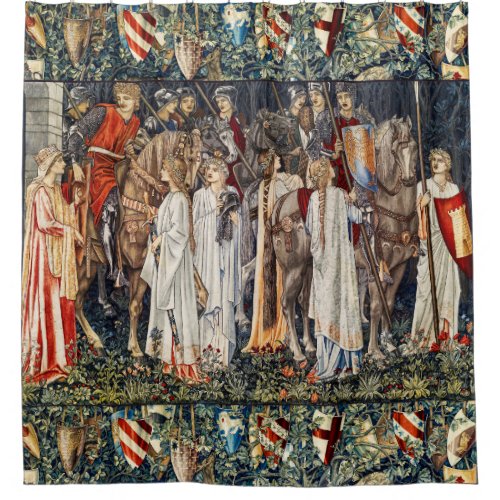 Quest for Holy Grail ArmingDeparture of Knights  Shower Curtain