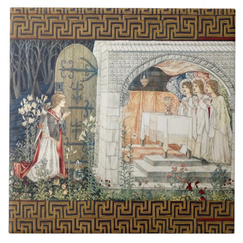 Quest for Holy GrailVision of Angels to Perceval  Ceramic Tile