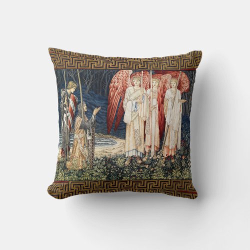 Quest for Holy GrailVision of Angels to Perceval  Throw Pillow