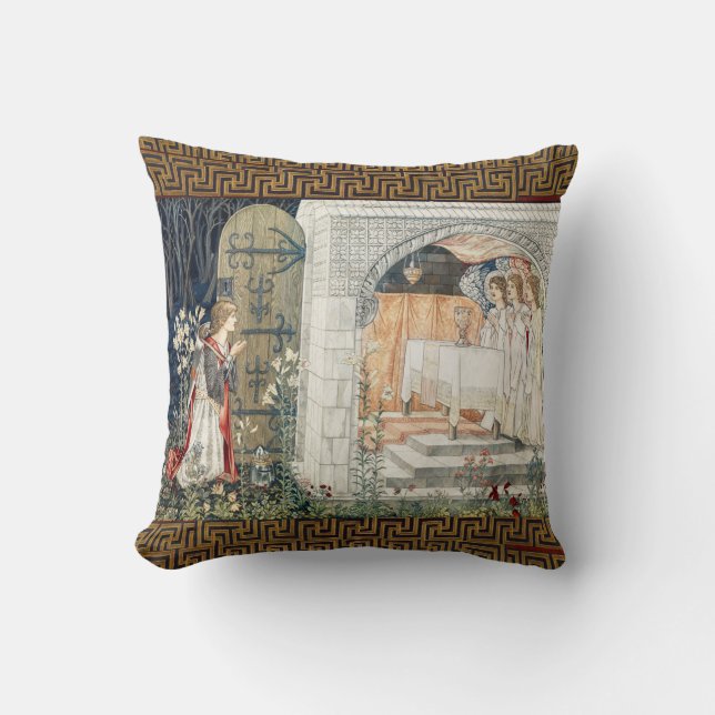 Quest for Holy Grail,Vision of Angels to Perceval  Throw Pillow (Front)