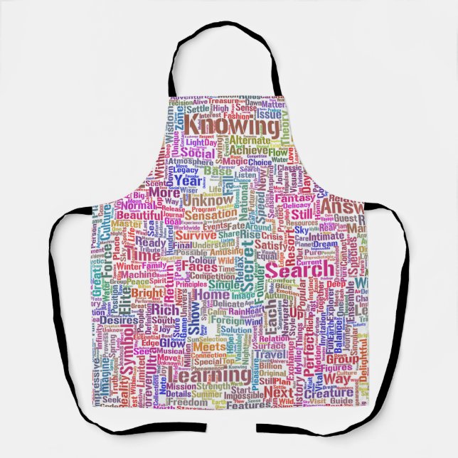 Question Apprendre Nuage MotssTexte Motif Message Apron (Front)