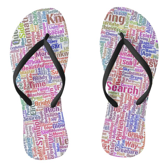 Question Apprendre Nuage MotssTexte Motif Message Flip Flops (Footbed)