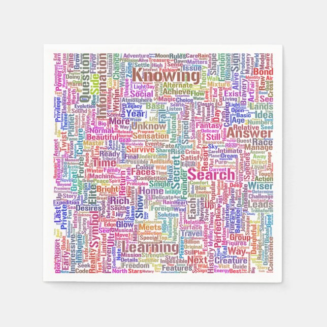 Question Apprendre Nuage MotssTexte Motif Message Napkins (Front)