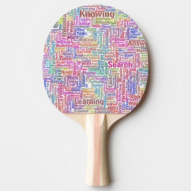 Question Apprendre Nuage MotssTexte Motif Message Ping Pong Paddle (Front)