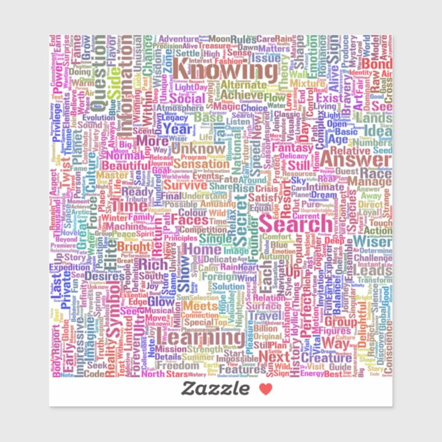 Question Apprendre Nuage MotssTexte Motif Message Sticker (Sheet)