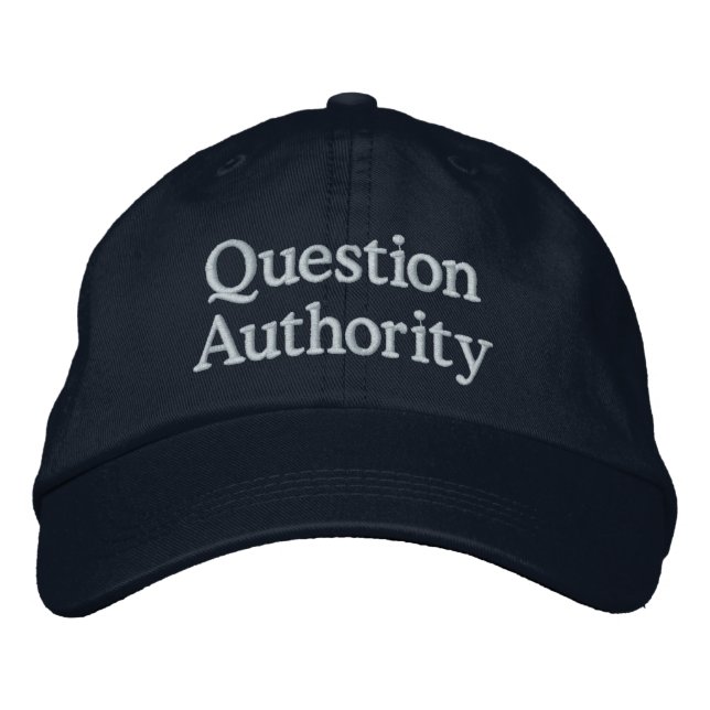 Question Authority Embroidered Baseball Cap (Front)