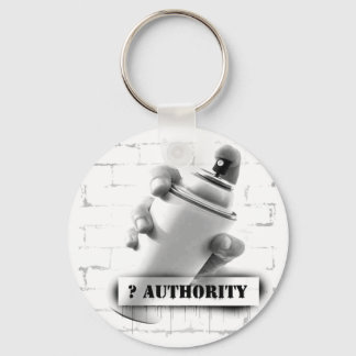 Question Authority - Spray Paint Can - Graffiti Keychain