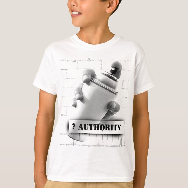 Question Authority - Spray Paint Can - Graffiti T-Shirt (Front)