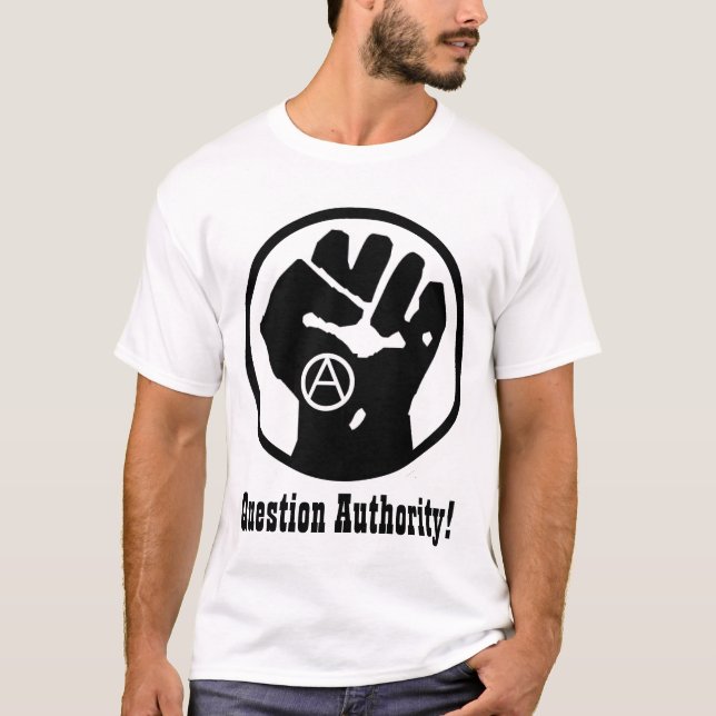 question authority t-shirt (Front)
