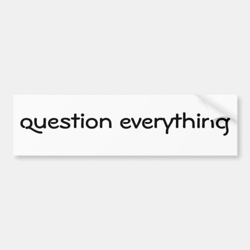 Question Everything Bumper Sticker