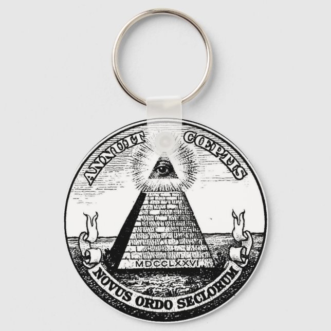 Question Illuminati New World Order Keychain (Front)