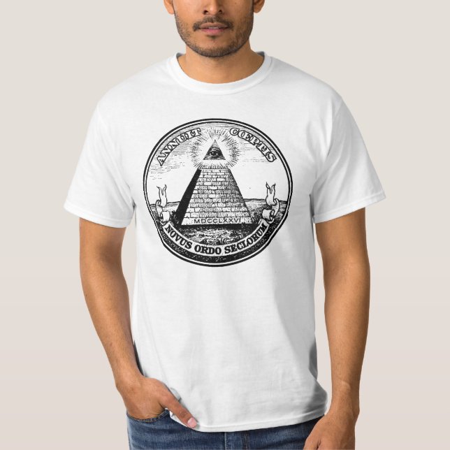 Question Illuminati New World Order T-Shirt (Front)