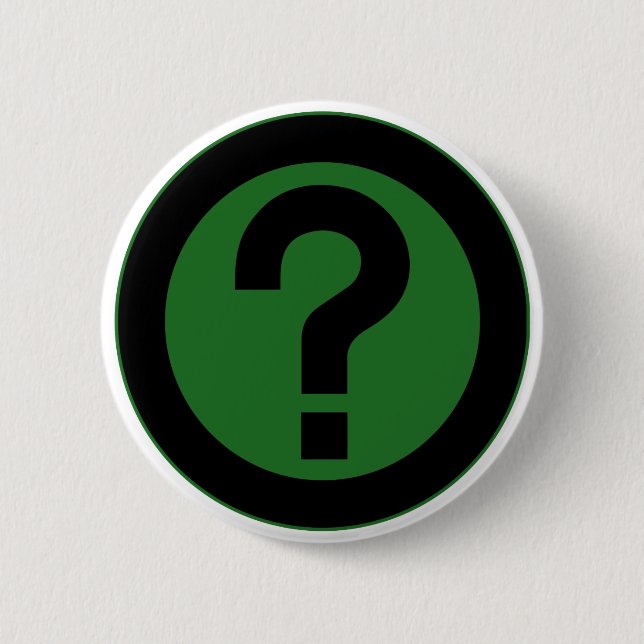 Question Mark Ask Query Symbol Punctuation Pinback Button (Front)
