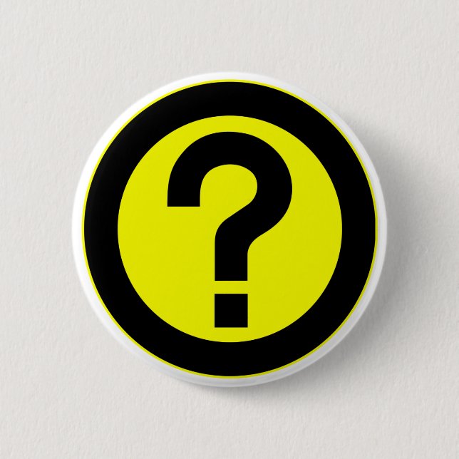 Question Mark Ask Query Symbol Punctuation Pinback Button (Front)