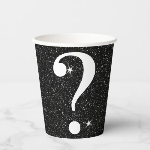 Question Mark Bachelor Party Game Black Glitter Paper Cups
