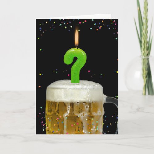 question mark birthday candle card
