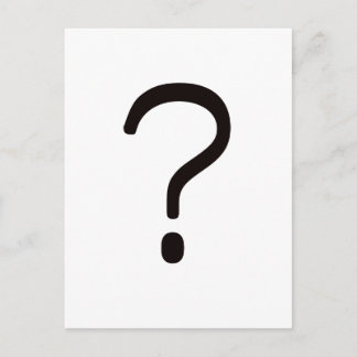 Question Mark? Black Blue Red Postcard
