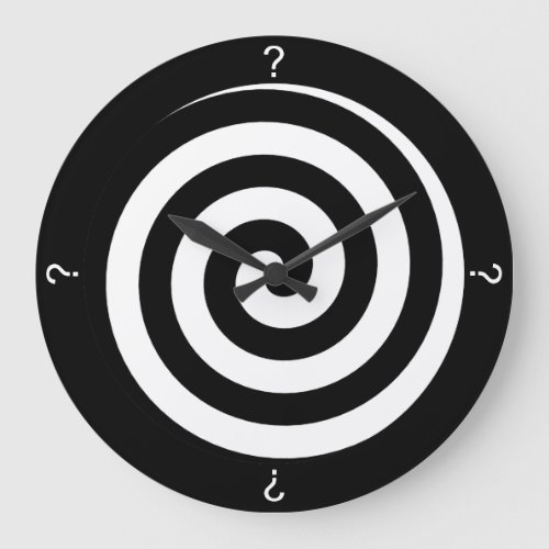 Question Mark Black Spiral Wall Clock