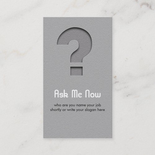 question mark business card