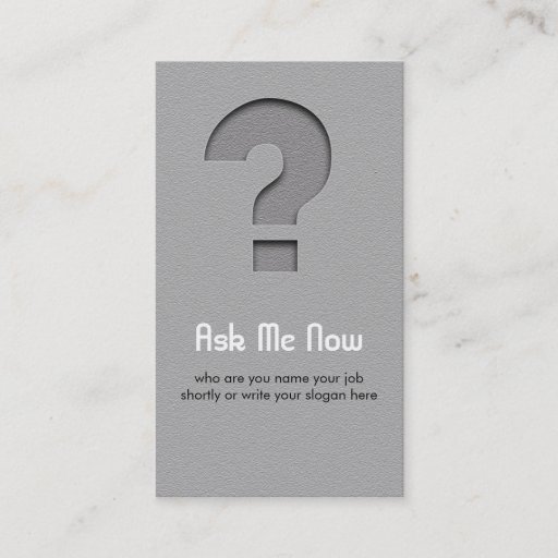 Customizable question mark business card