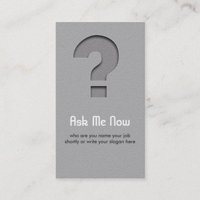question mark business card (Front)