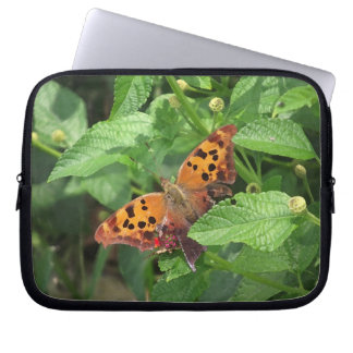 Question Mark Butterfly on Lantana Laptop Bag