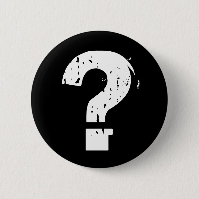 Question Mark Button on Black (Front)