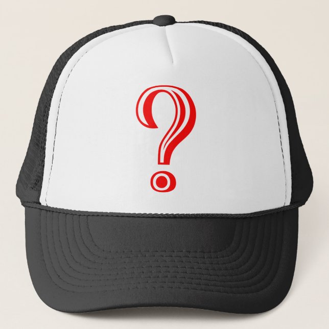 Question Mark Chiseled Trucker Hat (Front)