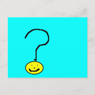 question mark cute smiling face, art by kids :) postcard