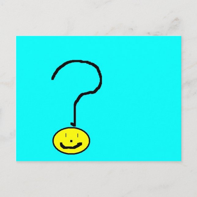 question mark cute smiling face, art by kids :) postcard (Front)