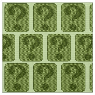 Question Mark Design in Green Fabric