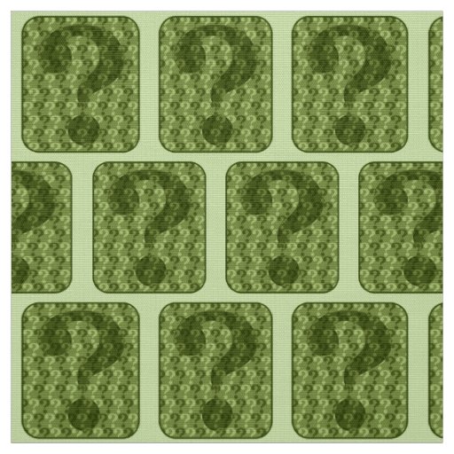 Question Mark Design in Green Fabric