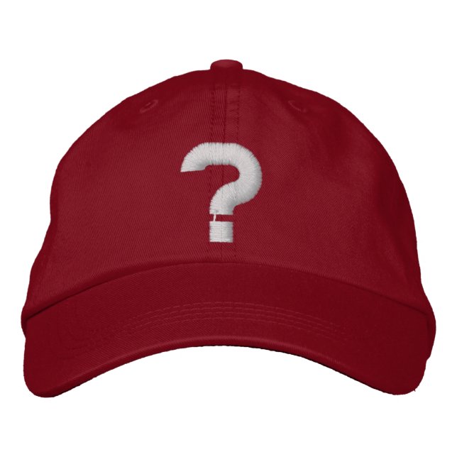 question mark embroidered baseball cap (Front)