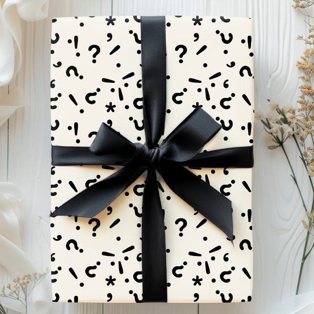 Question Mark Funny Mystery Gift Pattern Wrapping Paper (Creator Uploaded)