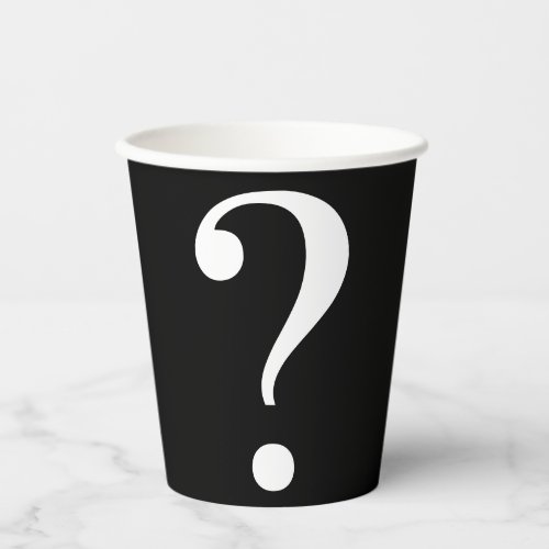 Question Mark Mystery Dare Black White Paper Cups