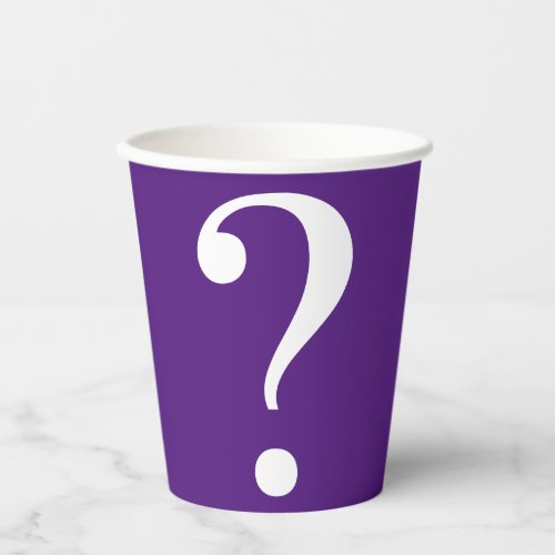 Question Mark Mystery Dare Purple White Paper Cups