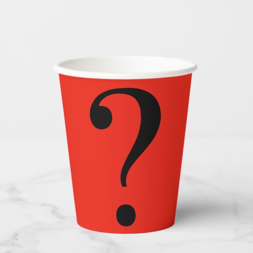 Question Mark Mystery Dare Red Black Paper Cups