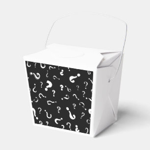Question mark pattern on black background favor boxes