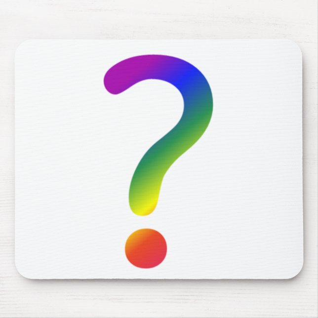 Question mark rainbow mouse pad (Front)