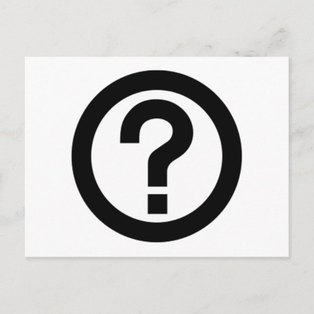 Question Mark Sign Postcard (Front)